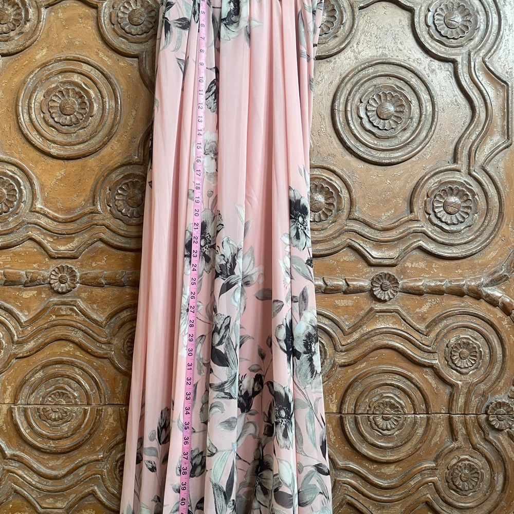Flowing crepe skirt.  Pink and black